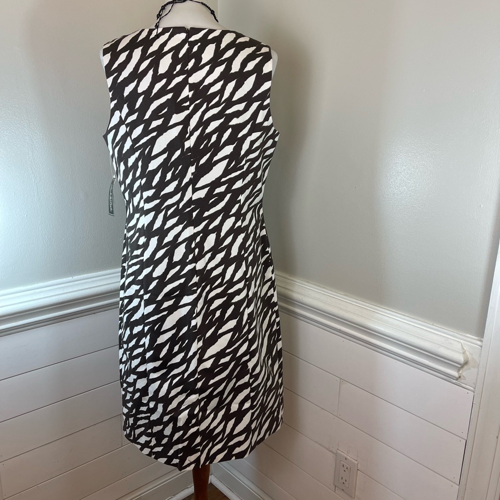 Peck & Peck Espresso & Dark Brown Animal Print Dress 12 FREE SHIP - Picture 3 of 4